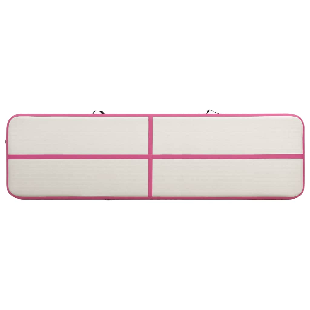 vidaXL Aufblasbare Gymnastikmatte mit Pumpe 600x100x15 cm PVC Rosa