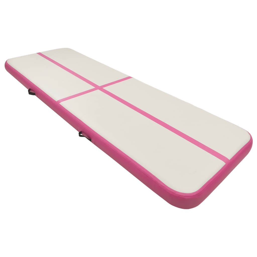 vidaXL Aufblasbare Gymnastikmatte mit Pumpe 300x100x20 cm PVC Rosa