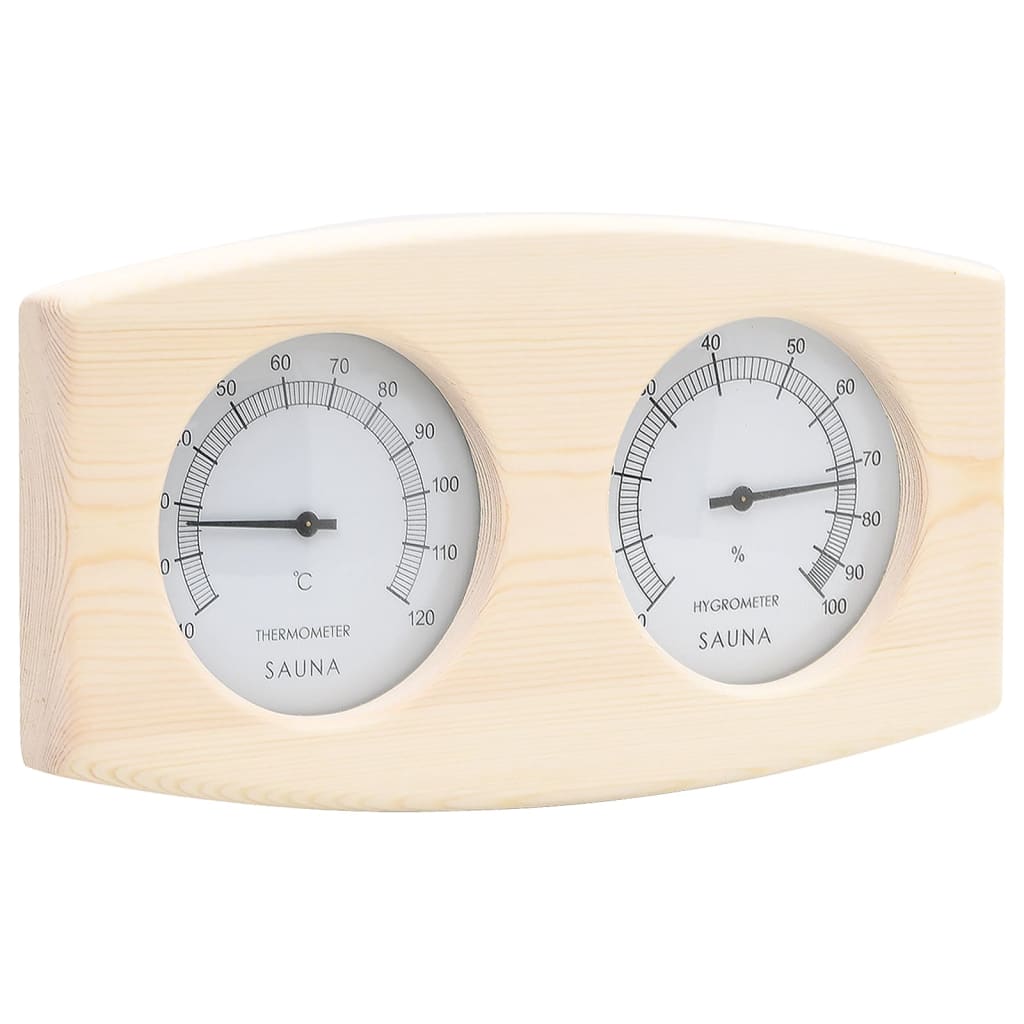 vidaXL 2-in-1 Sauna-Hygrothermograph und Sanduhr Set Massivholz Kiefer