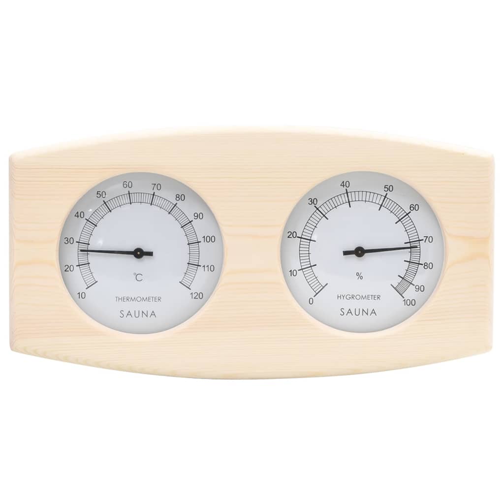 vidaXL 2-in-1 Sauna-Hygrothermograph und Sanduhr Set Massivholz Kiefer