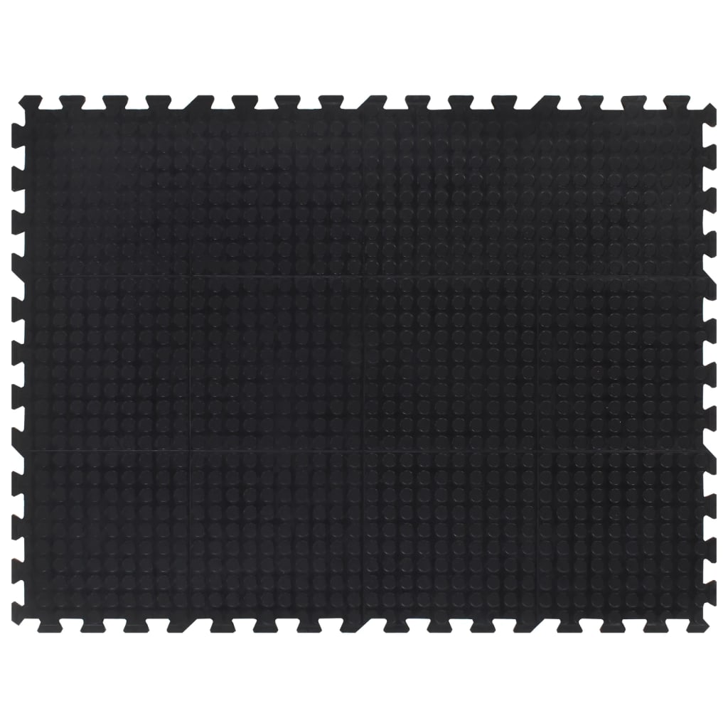 vidaXL Gummi-Bodenfliese Schwarz 12 mm 90x120 cm