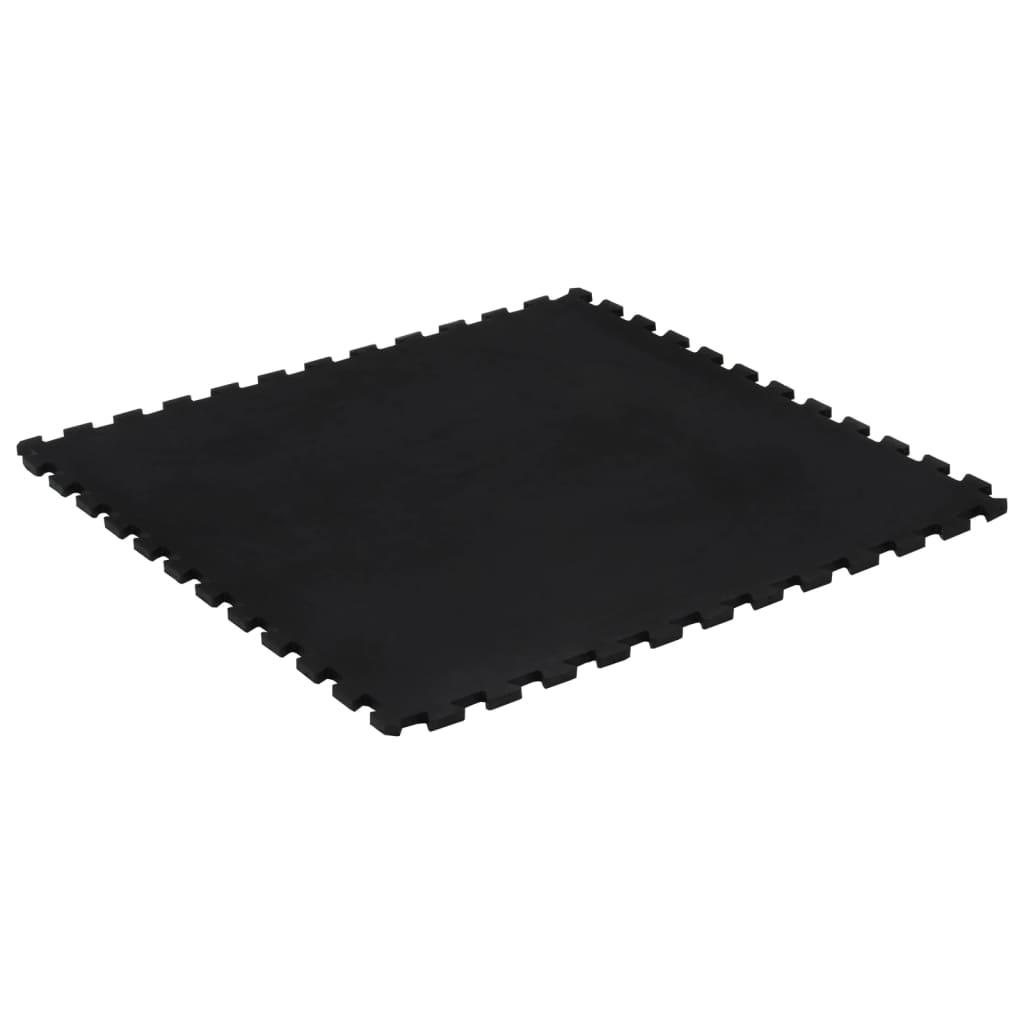 vidaXL Gummi-Bodenfliese Schwarz 12 mm 100x100 cm