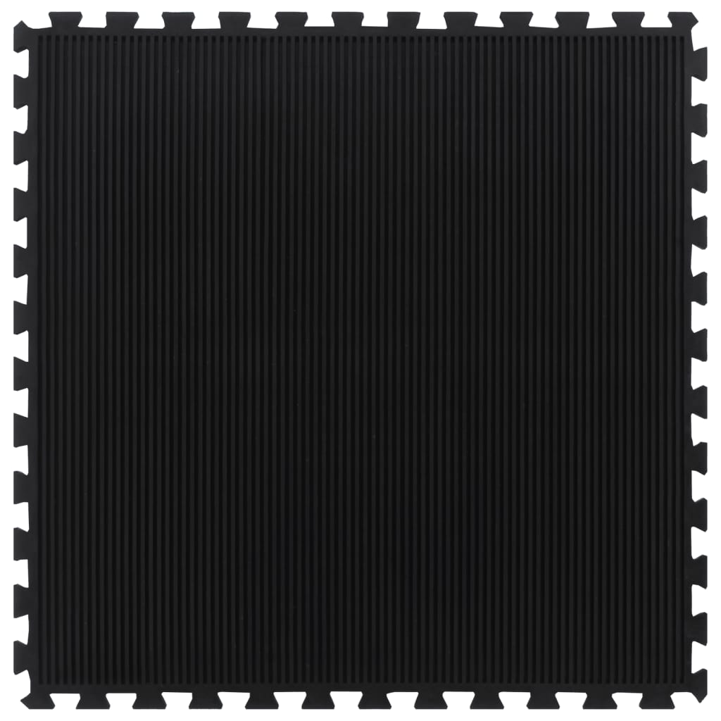 vidaXL Gummi-Bodenfliese Schwarz 12 mm 100x100 cm