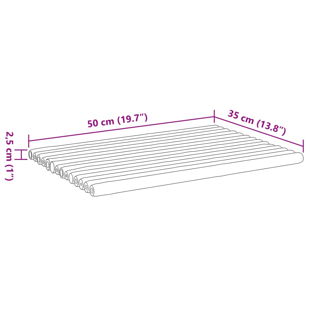 vidaXL Badematten 2 Stk. 50x35 cm Bambus