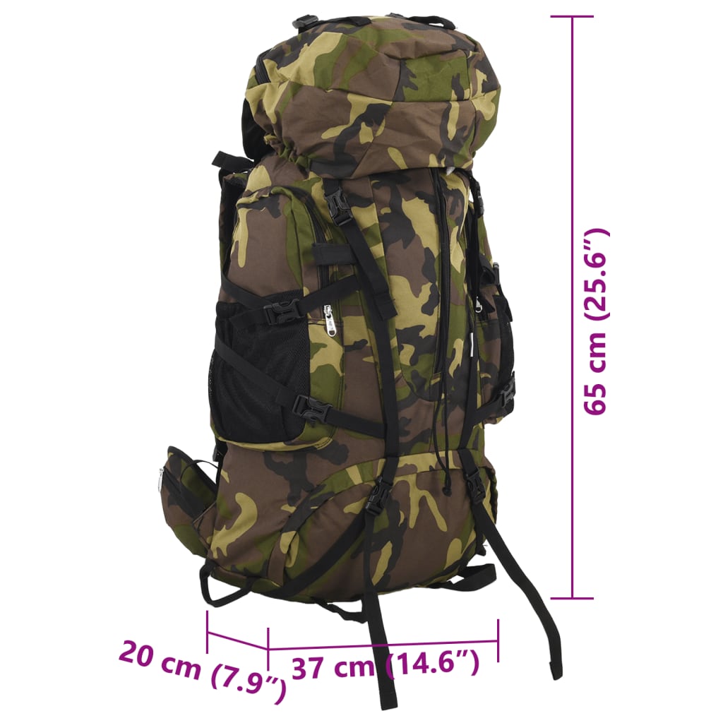 vidaXL Wanderrucksack Grün Tarnfarben 60 L Oxford-Gewebe