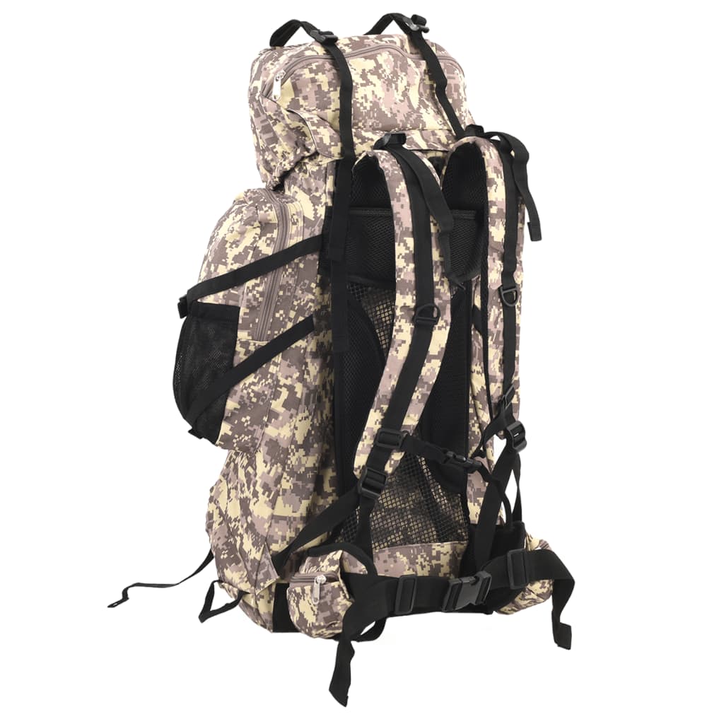 vidaXL Wanderrucksack Kamelbraun Tarnfarben 80 L Oxford-Gewebe