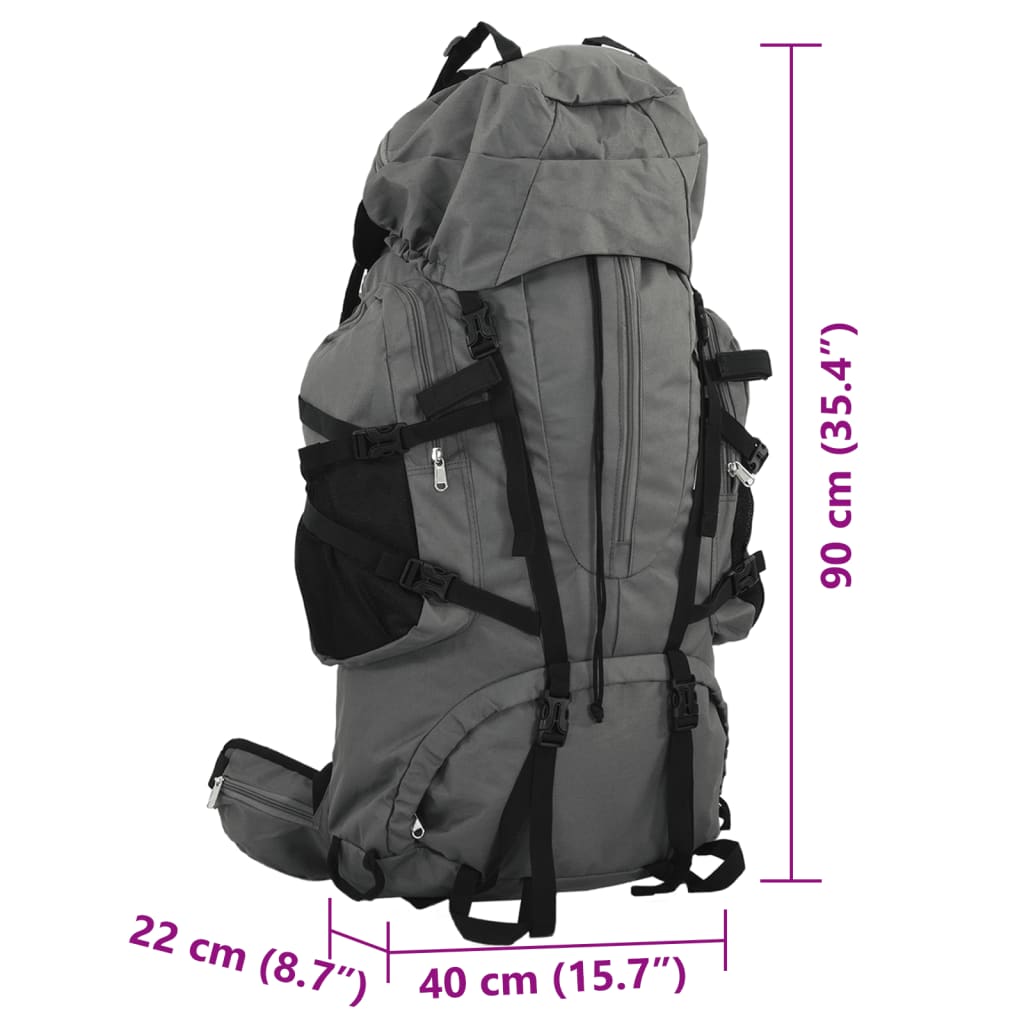 vidaXL Wanderrucksack Grau 100 L Oxford-Gewebe