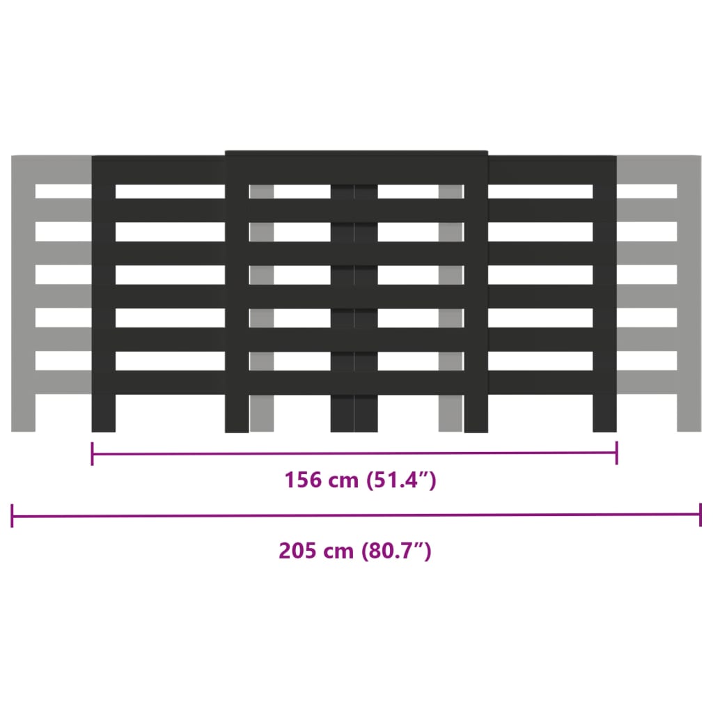 vidaXL Heizkörperverkleidung Schwarz 205x21,5x83,5 cm Holzwerkstoff