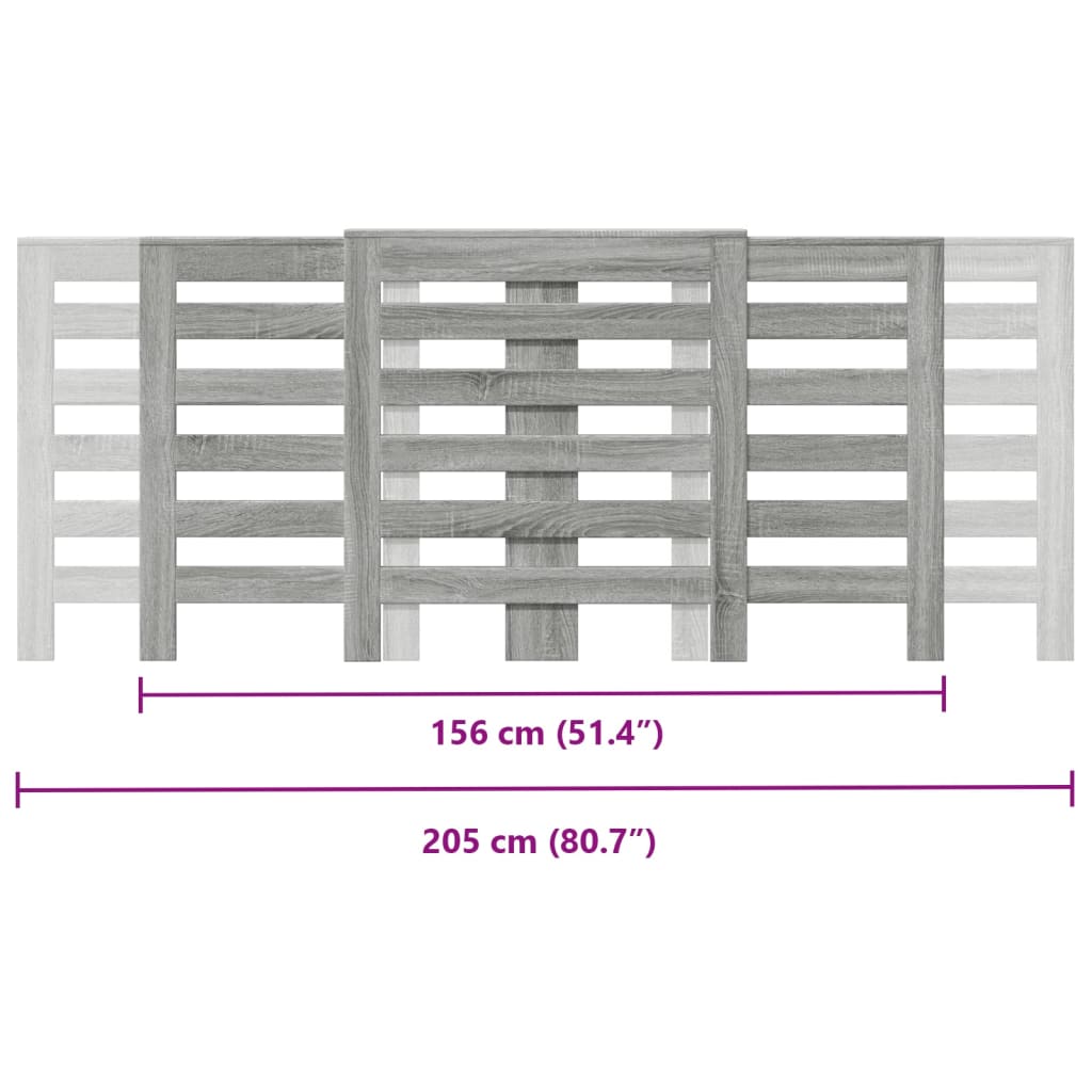 vidaXL Heizkörperverkleidung Grau Sonoma 205x21,5x83,5 cm