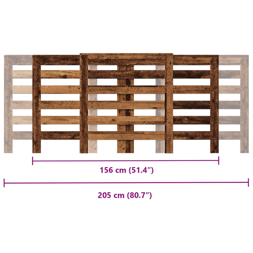 vidaXL Heizkörperverkleidung Altholz-Optik 205x21,5x83,5 cm