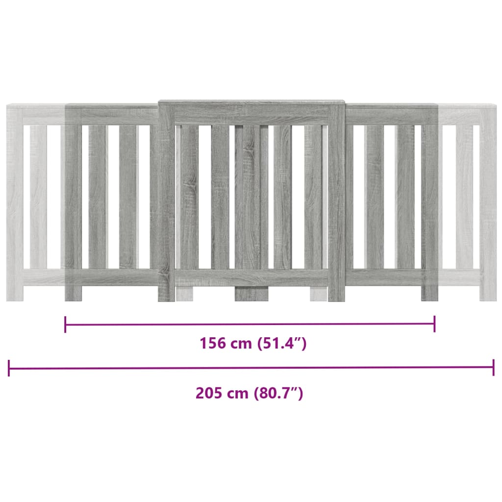 vidaXL Heizkörperverkleidung Grau Sonoma 205x21,5x83,5 cm