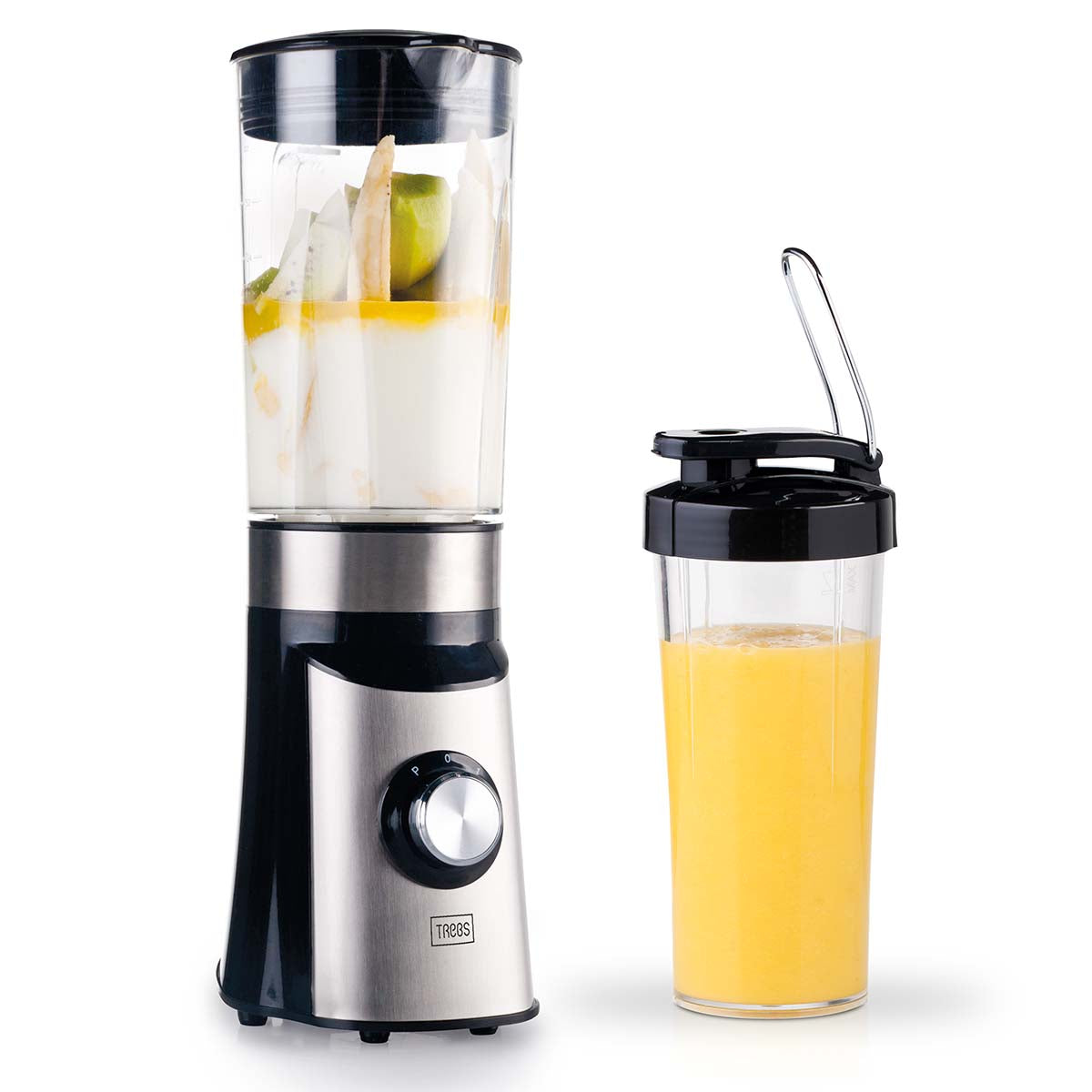 Smoothie-to-go pro Trinkbecher Comfortjuicer 450 ml für Schule, Arbeit oder Fitnessstudio - Schwarz