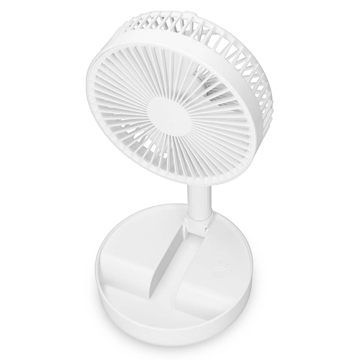 Tragbarer, flexibler Tisch- und 20-cm-Sockelventilator mit Li-Ionen-Akku Weiß
