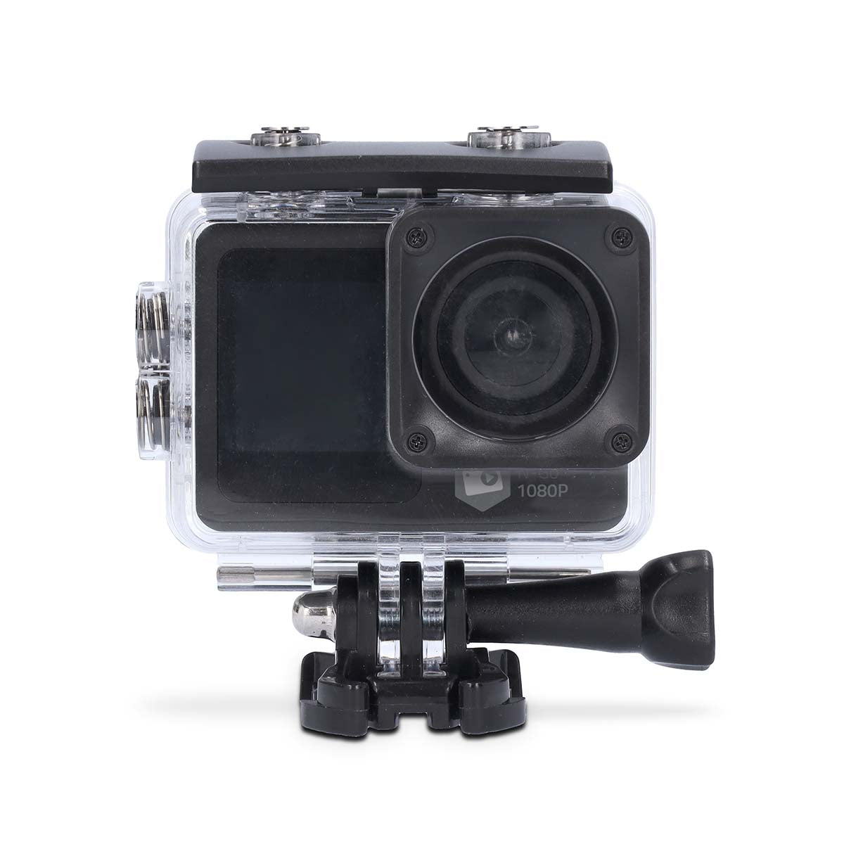 Action Cam | Dualer Bildschirm | 1080p@30fps | 12 MPixel | Wasserdicht bis: 30.0 m | 70 min | Wi-Fi | App erhältlich für: Android™ / IOS | Inkl. halterung | Schwarz