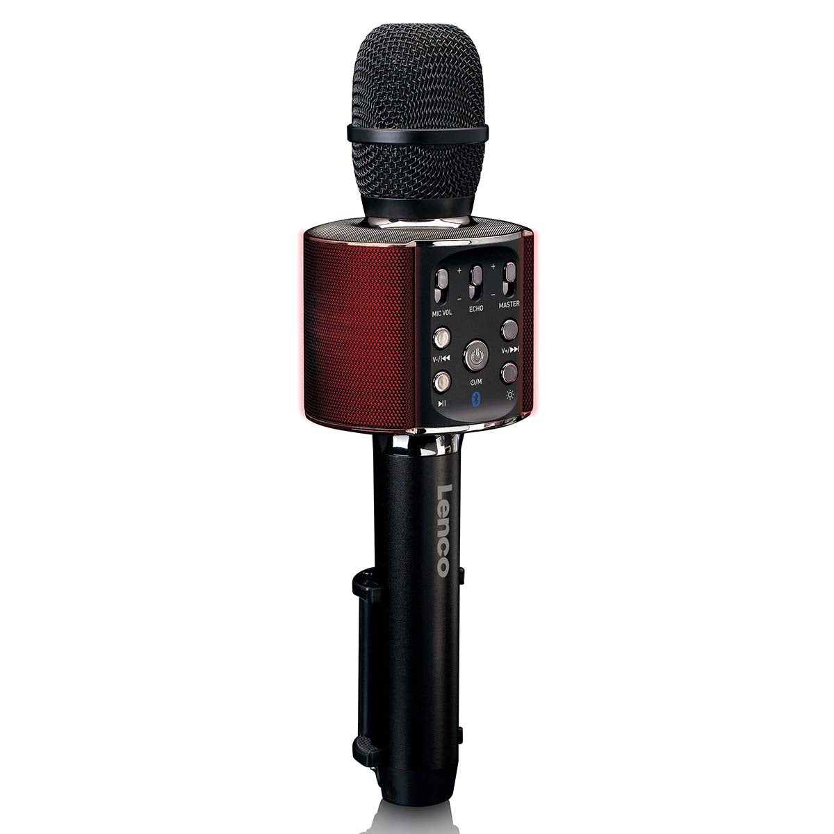 Bluetooth® Karaoke-Mikrofon mit Lautsprecher und Beleuchtung Schwarz