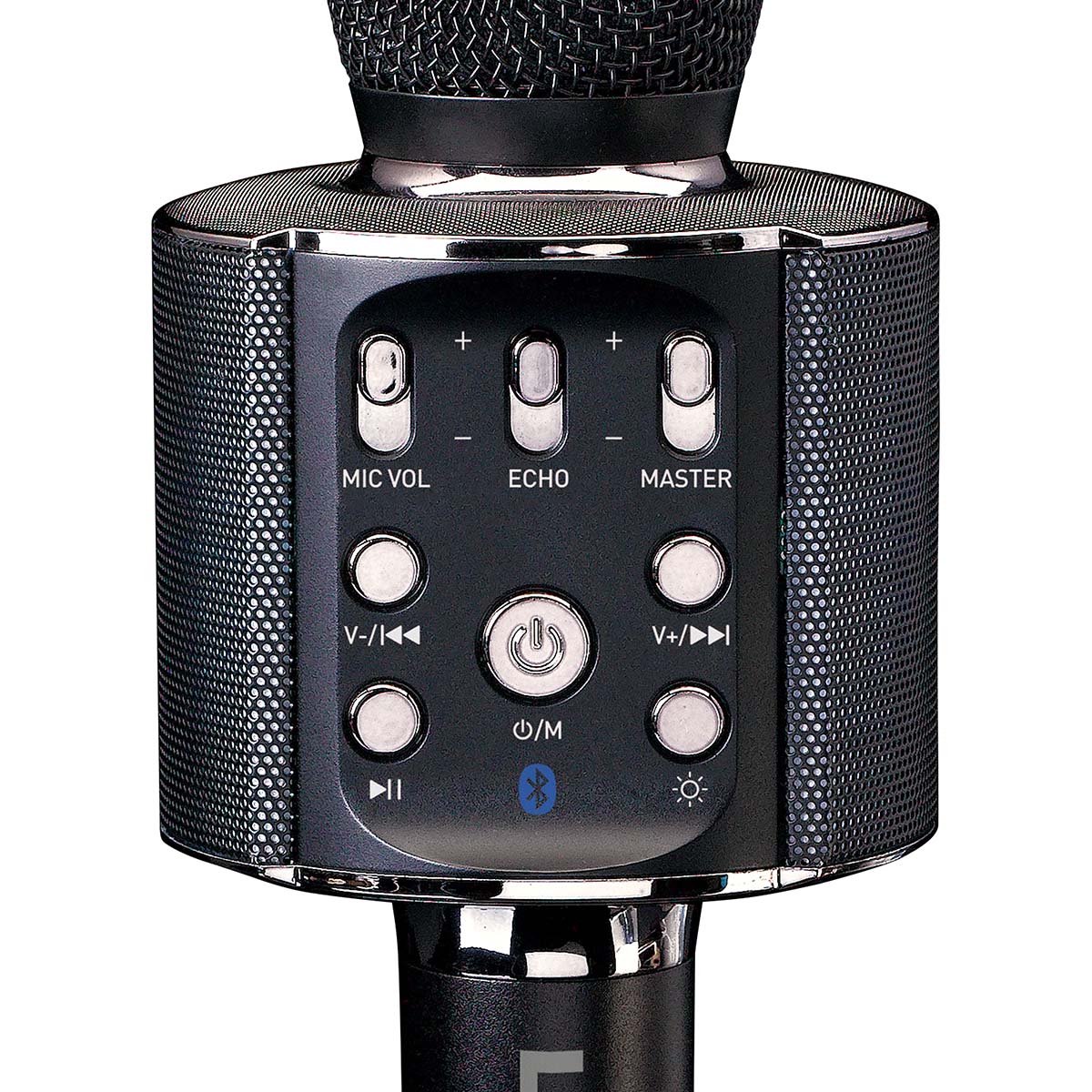 Bluetooth® Karaoke-Mikrofon mit Lautsprecher und Beleuchtung Schwarz