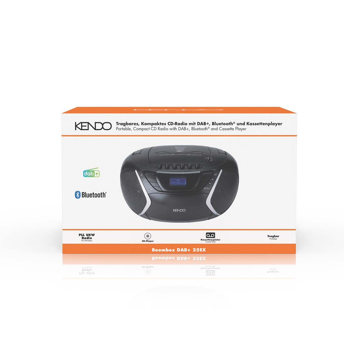 Boombox with DAB+, FM, BT, cassette