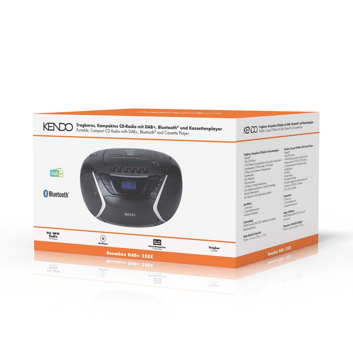 Boombox with DAB+, FM, BT, cassette