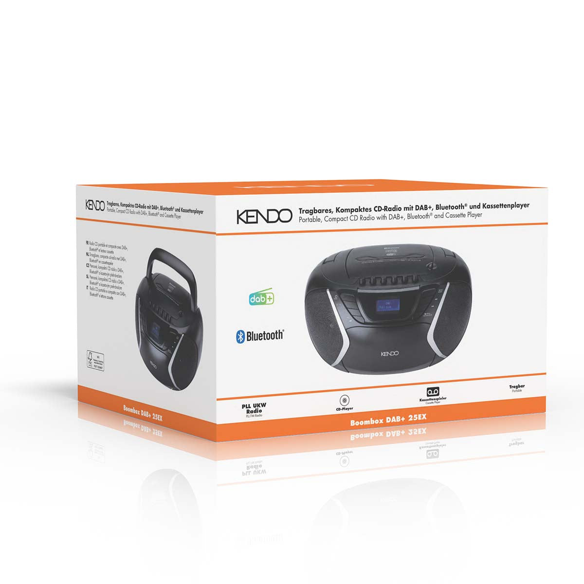 Boombox with DAB+, FM, BT, cassette