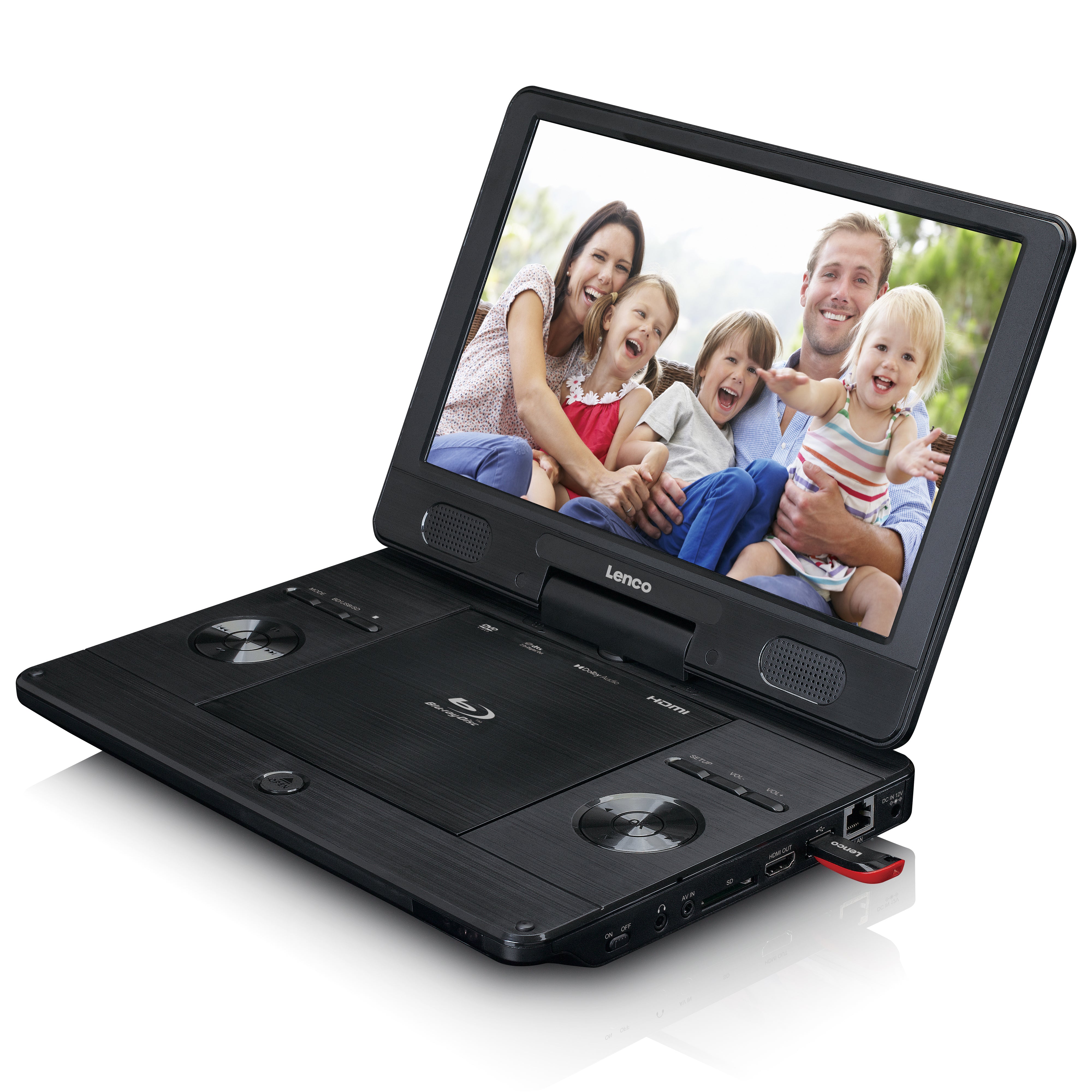 Tragbarer 11,5" Bluray-DVD-Player Schwarz