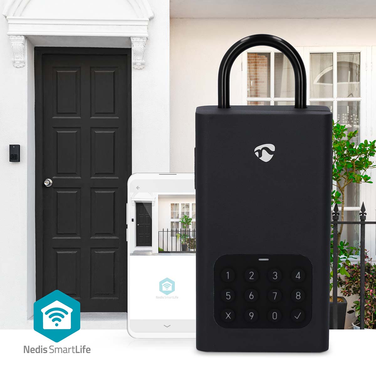 SmartLife Schlüsselbox | Schlüsseltresor | Bluetooth® | Aussenbereich | Tastensperre | IPX5 | Schwarz