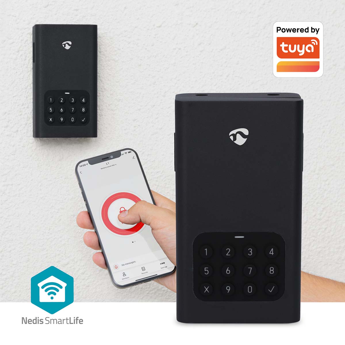 SmartLife Schlüsselbox | Schlüsseltresor | Bluetooth® | Aussenbereich | Tastensperre | IPX5 | Schwarz