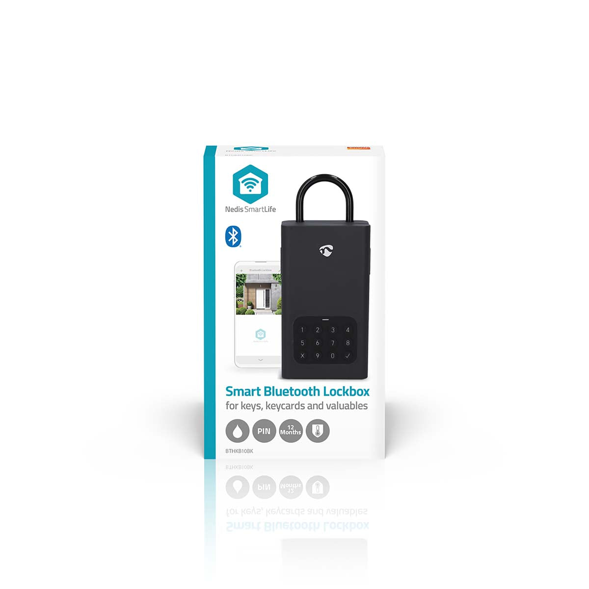 SmartLife Schlüsselbox | Schlüsseltresor | Bluetooth® | Aussenbereich | Tastensperre | IPX5 | Schwarz