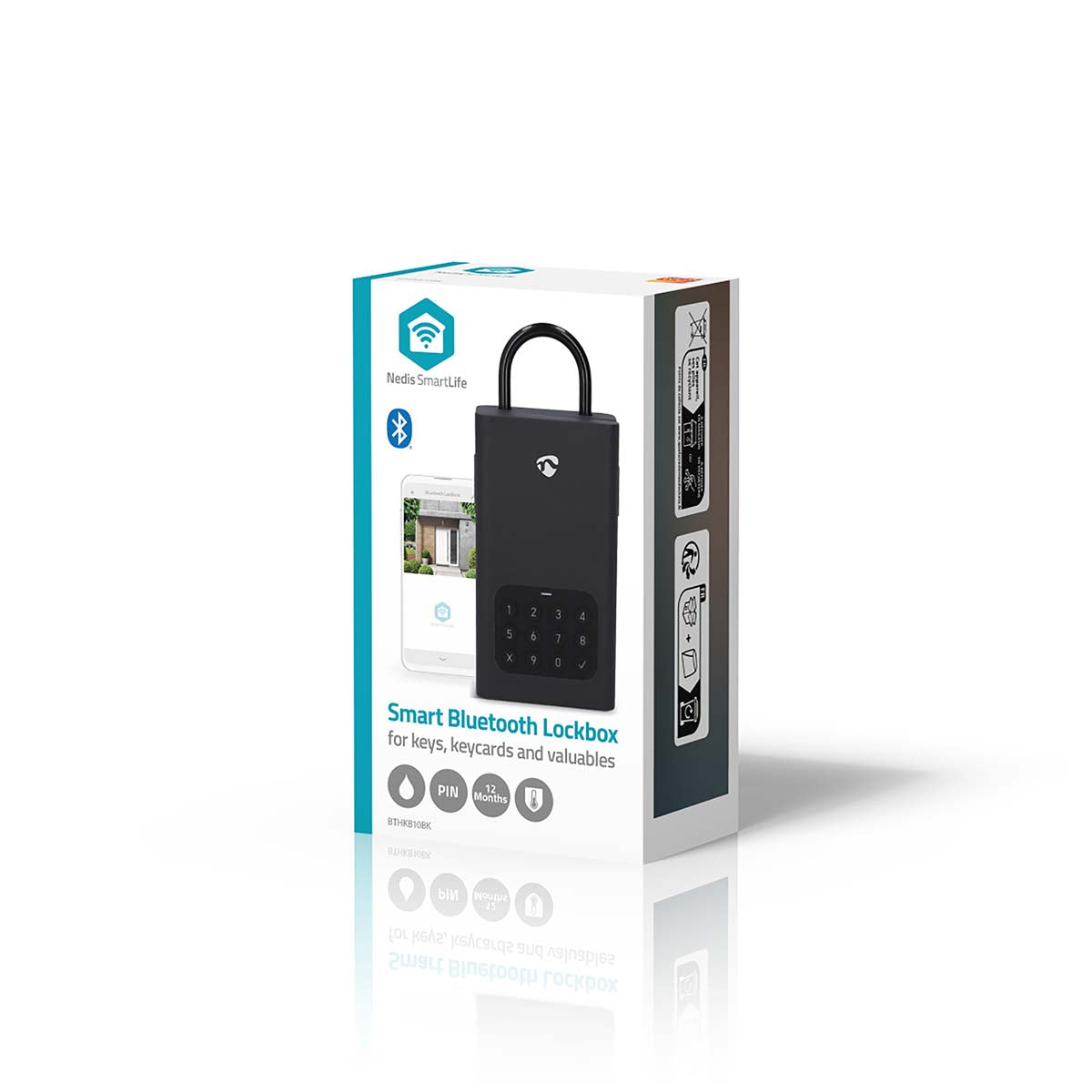 SmartLife Schlüsselbox | Schlüsseltresor | Bluetooth® | Aussenbereich | Tastensperre | IPX5 | Schwarz
