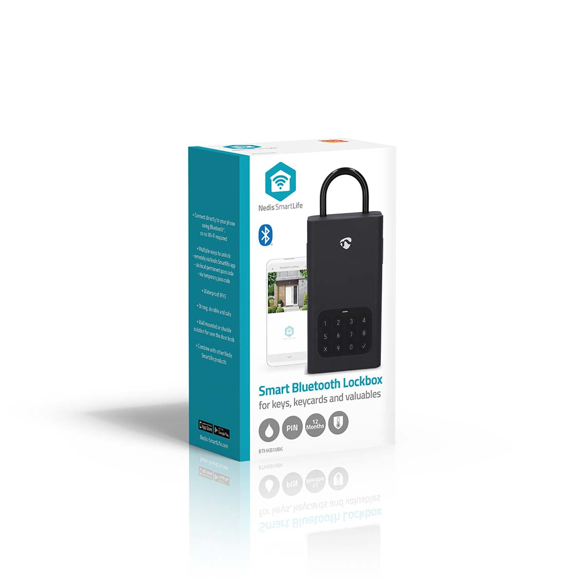 SmartLife Schlüsselbox | Schlüsseltresor | Bluetooth® | Aussenbereich | Tastensperre | IPX5 | Schwarz