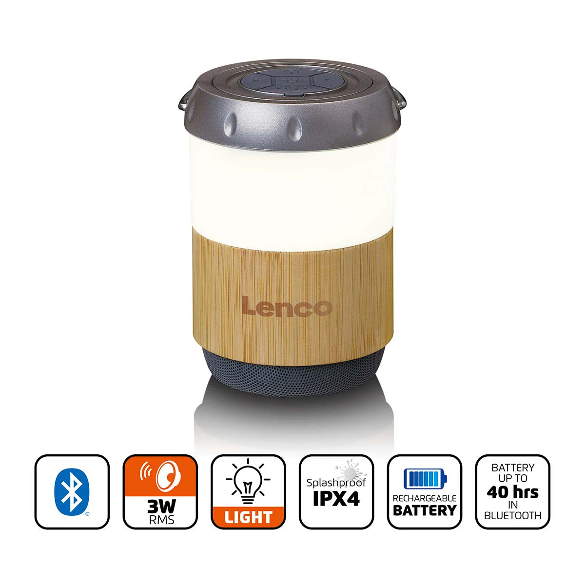 Laterne mit integriertem Bluetooth®-Lautsprecher Bamboo