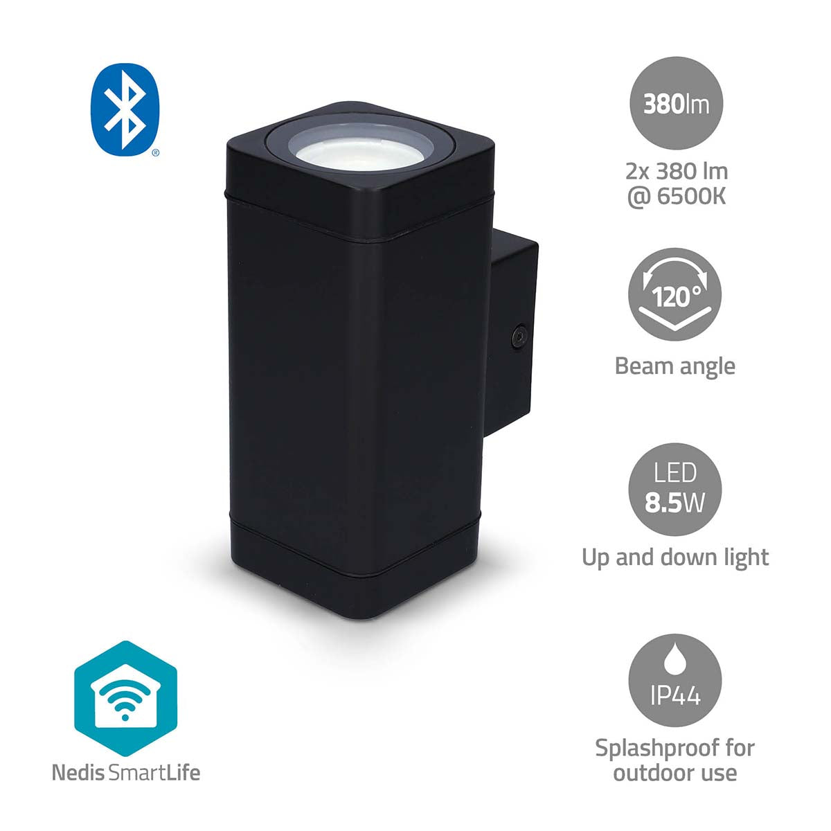 Smartlife-Außenleuchte | 760 lm | Bluetooth® | 8.5 W | Warm bis kühlen weiß | 2700 - 6500 K | ABS | Android™ / IOS