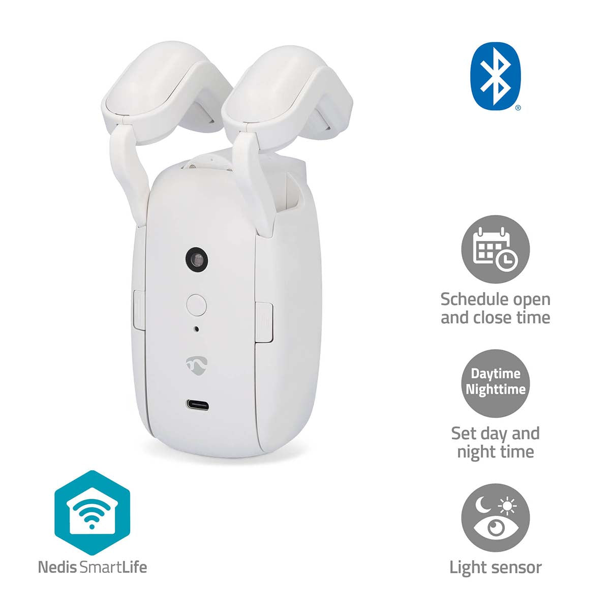 SmartLife Vorhang Roboter | Stangenschiene | Vorhänge | Batteriebetrieben / Stromversorgung über USB | 4000 mAh | Bluetooth® | Weiss