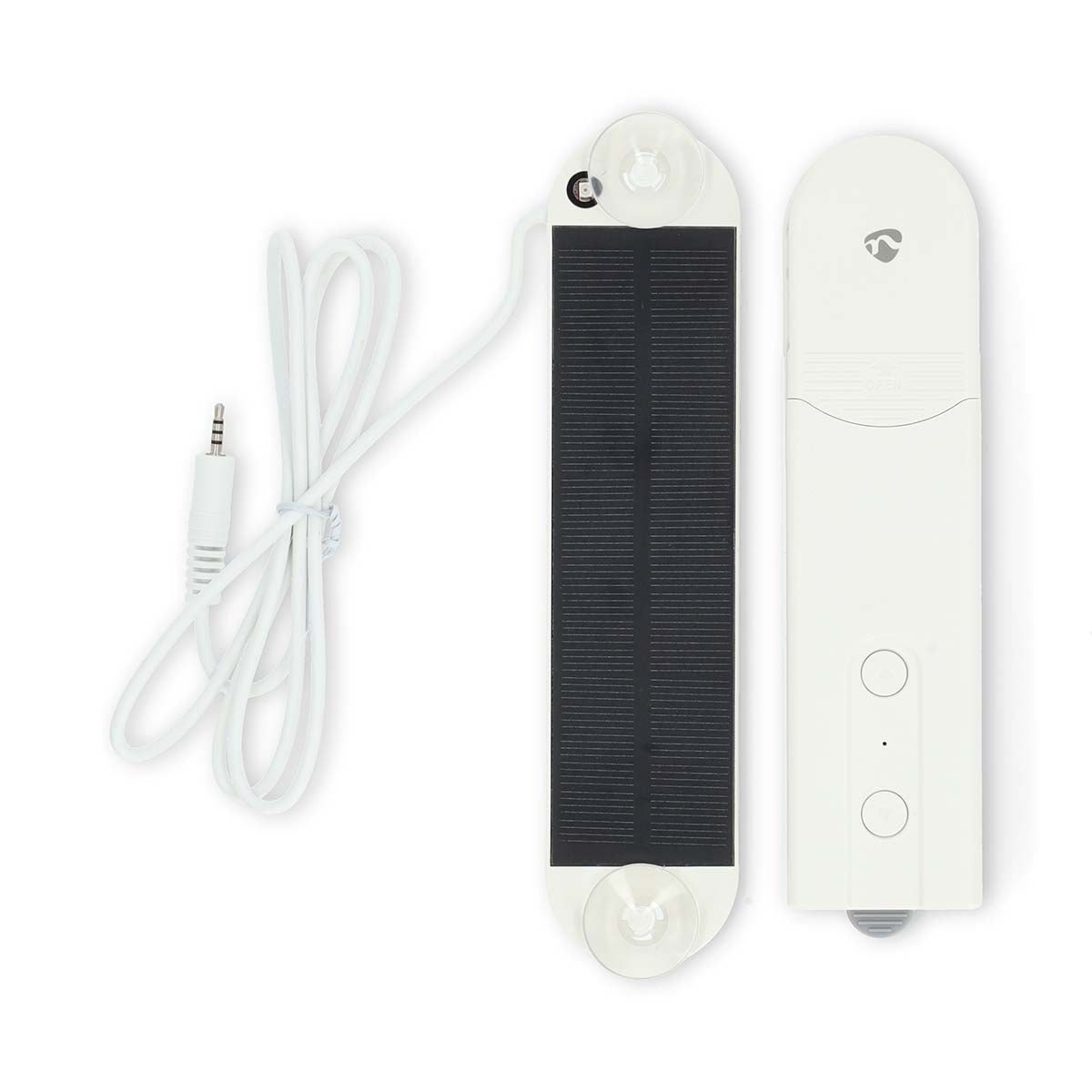 SmartLife Vorhang Roboter | Kabelanlage | Flächenvorhänge / Raffrollos / Rollos | Netzstromversorgung / Solar Powered | 2000 mAh | Bluetooth® | Weiss