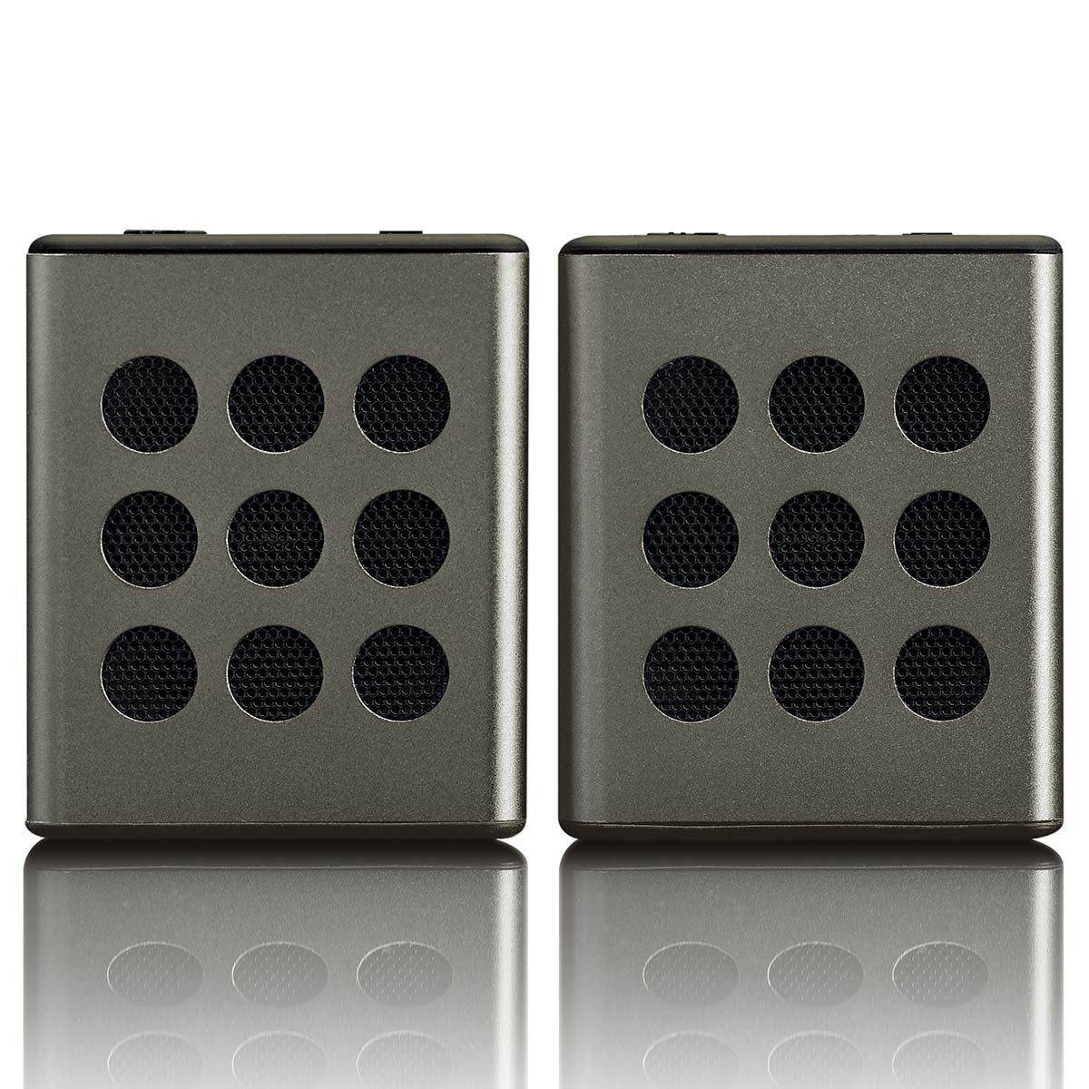 Bluetooth®-Stereo-Lautsprecherset mit 8 Stunden Spielzeit mit Zubehör Grau