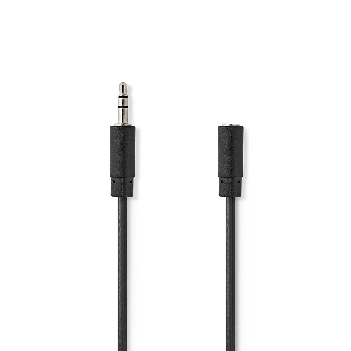 Stereo-Audiokabel | 3.5 mm Stecker | 3.5 mm Buchse | Vernickelt | 3.00 m | Rund | Schwarz | Label