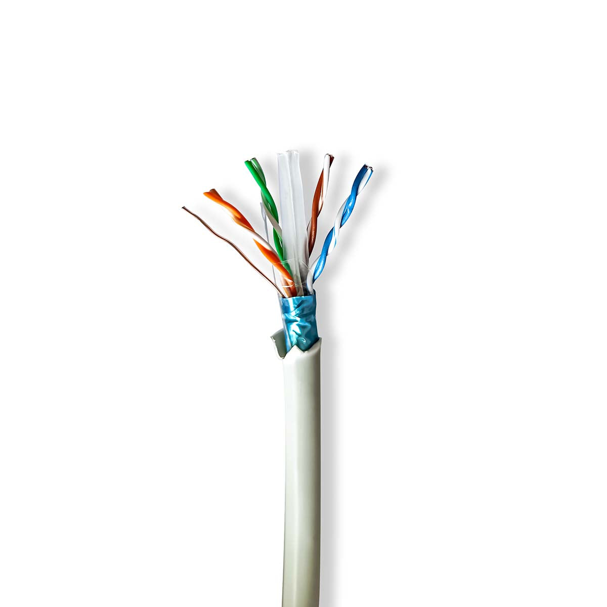 Netzwerk-Kabel Rollen | CAT6 | Litzenleitung | F/UTP | Reines Kupfer | 50.0 m | Innenbereich | Rund | LSZH | Grau | Kartonverpackung