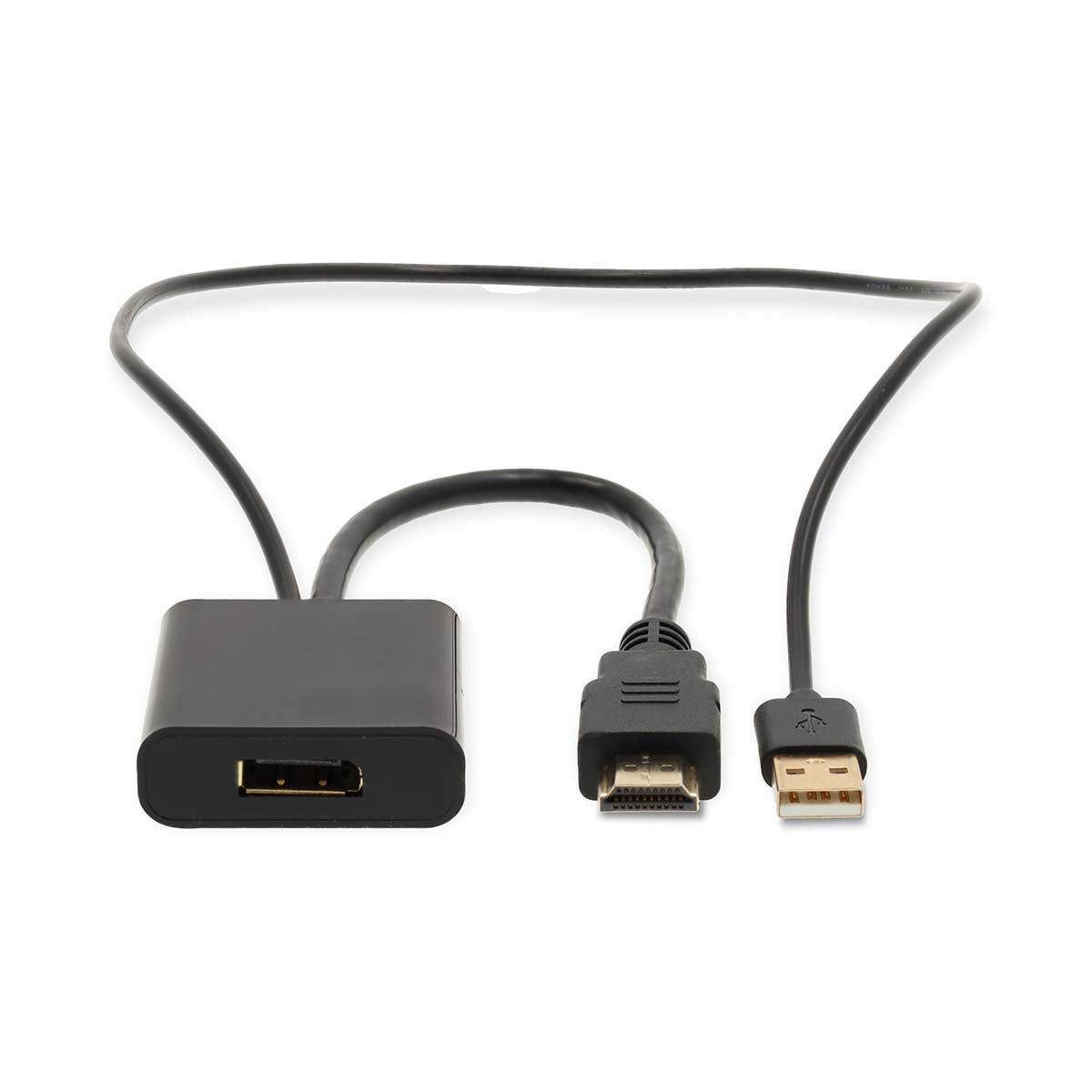 HDMI™ -Adapter | HDMI™ Stecker | DisplayPort Stecker / USB-A Stecker | Vergoldet | Gerade | PVC | Schwarz | 1 Stück | Box