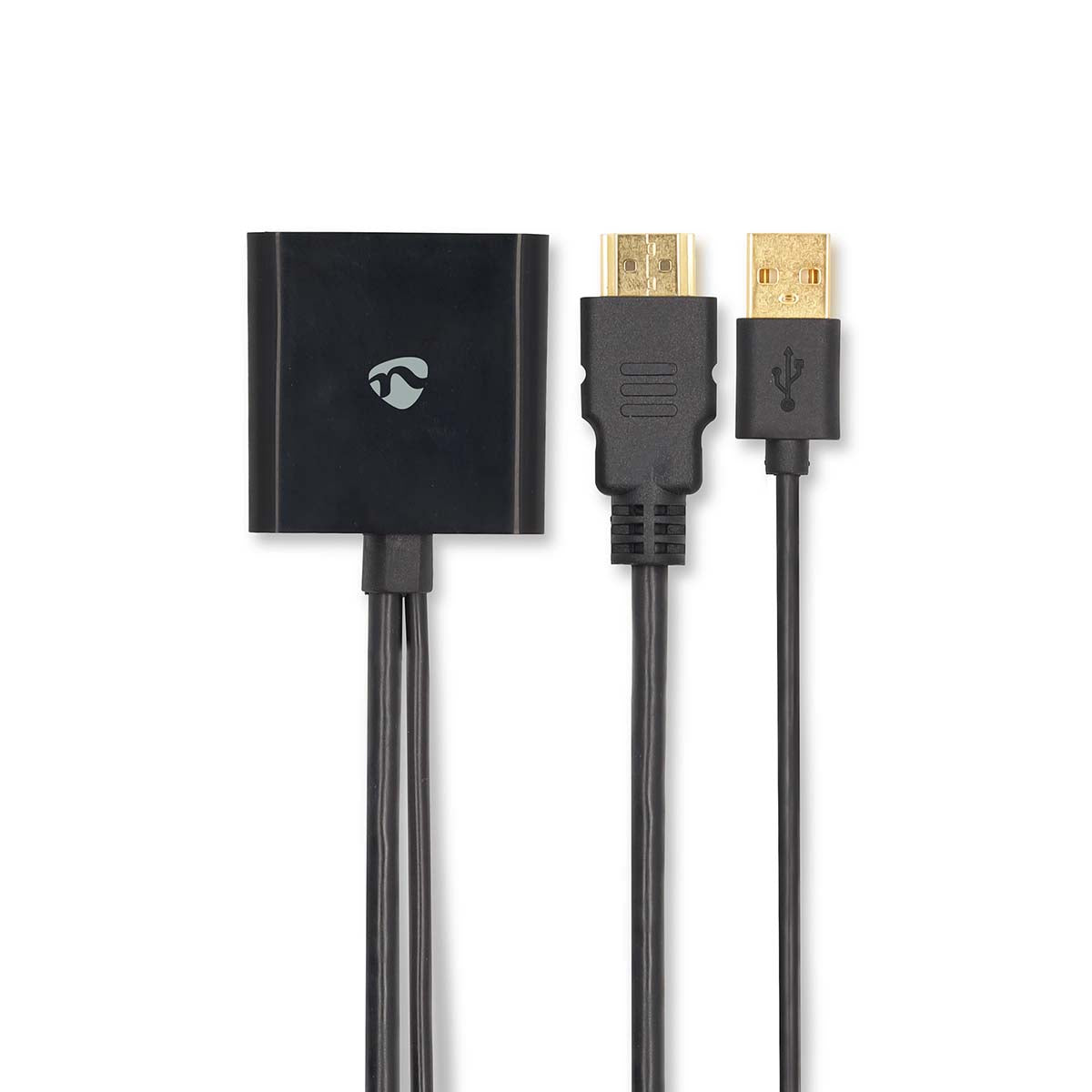 HDMI™ -Adapter | HDMI™ Stecker | DisplayPort Stecker / USB-A Stecker | Vergoldet | Gerade | PVC | Schwarz | 1 Stück | Box