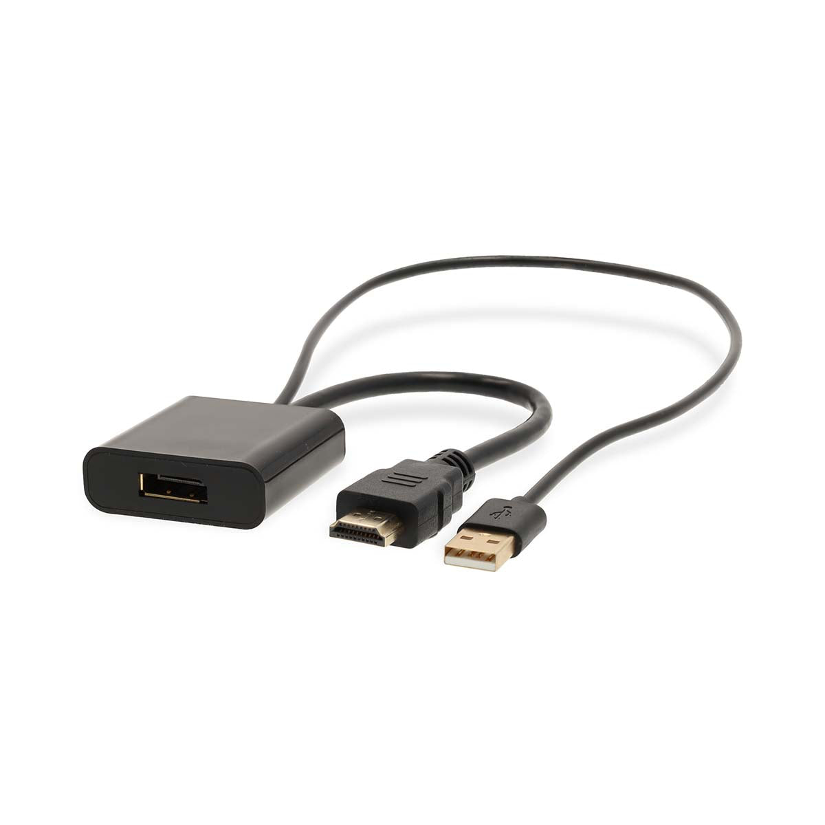 HDMI™ -Adapter | HDMI™ Stecker | DisplayPort Stecker / USB-A Stecker | Vergoldet | Gerade | PVC | Schwarz | 1 Stück | Box