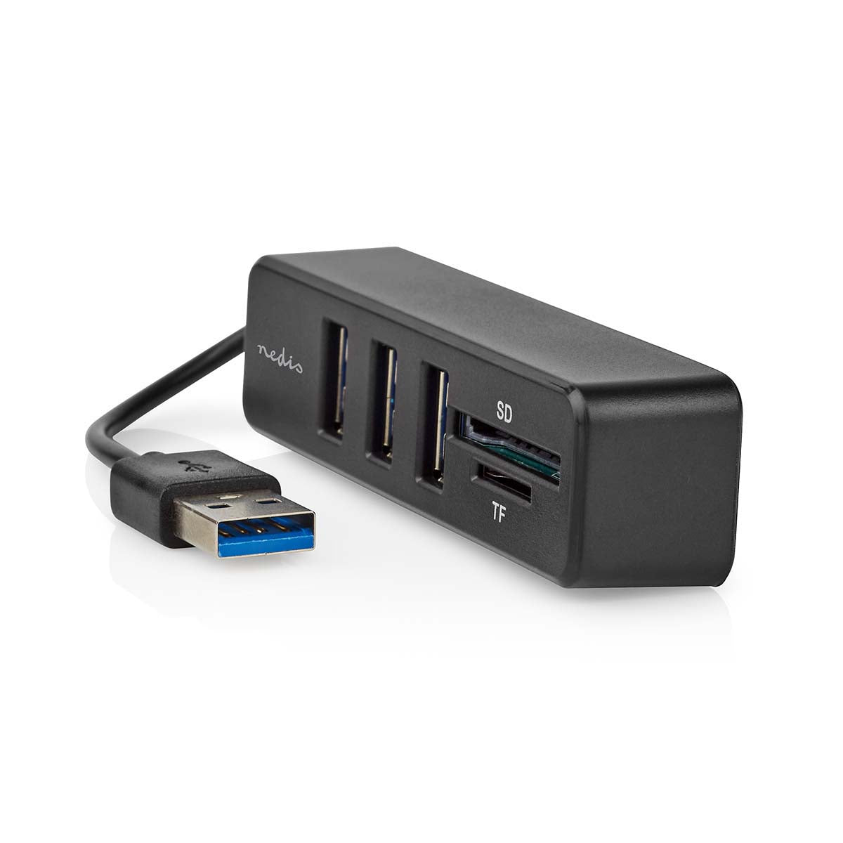 USB-Hub | 1x USB-A | 3x USB A Buchse | 5-Port port(s) | USB 2.0 | Stromversorgung über USB | SD & MicroSD