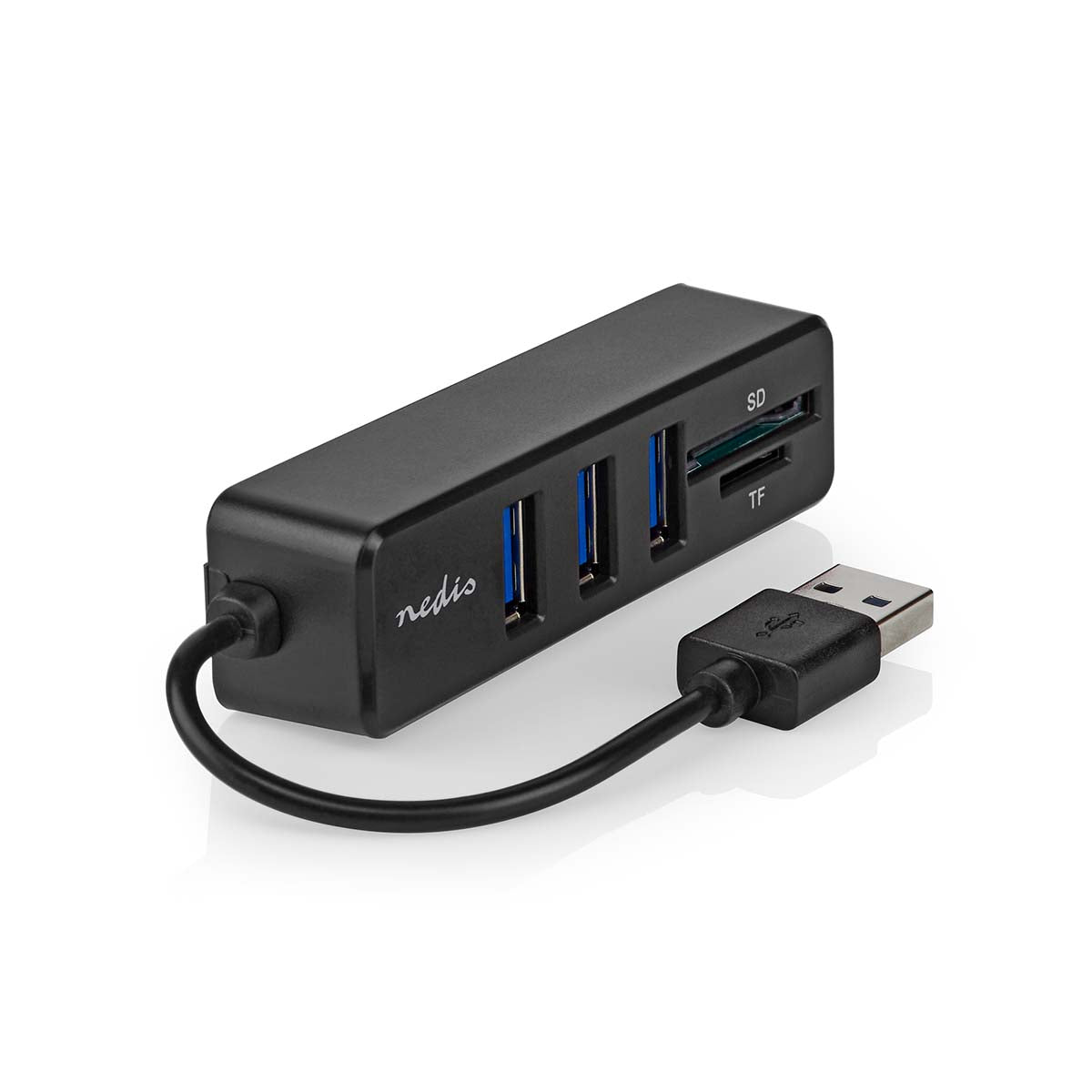 USB-Hub | 1x USB-A | 3x USB A Buchse | 5-Port port(s) | USB 2.0 | Stromversorgung über USB | SD & MicroSD