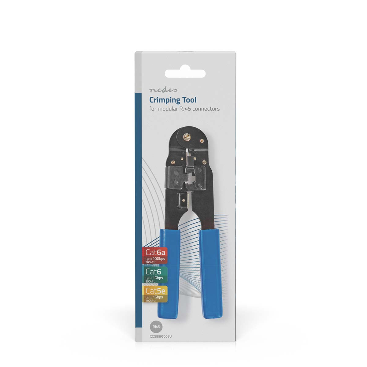 Crimp pliers | CAT5e / CAT6 / CAT6a | Abziehen / Schneiden / Zange | ABS / Stahl | Blau