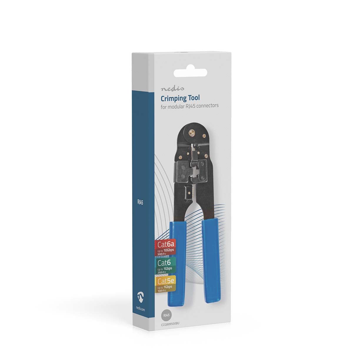 Crimp pliers | CAT5e / CAT6 / CAT6a | Abziehen / Schneiden / Zange | ABS / Stahl | Blau