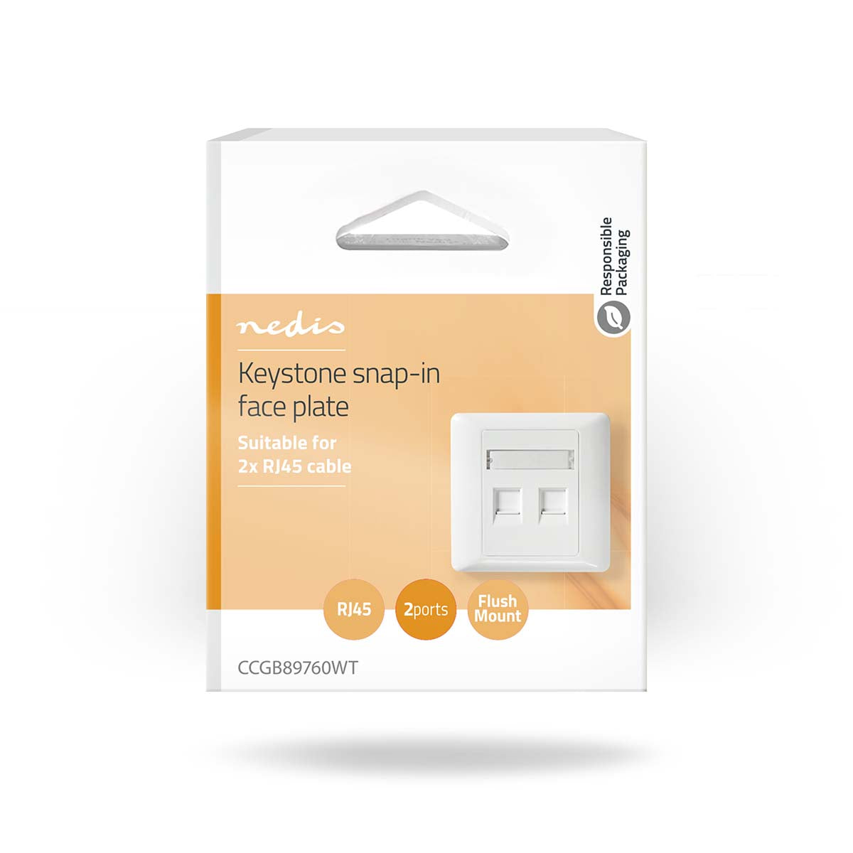 Network Keystone-Frontplatte | Frontplatte RJ45 | 2-Port port(s) | ABS | Weiss | Box