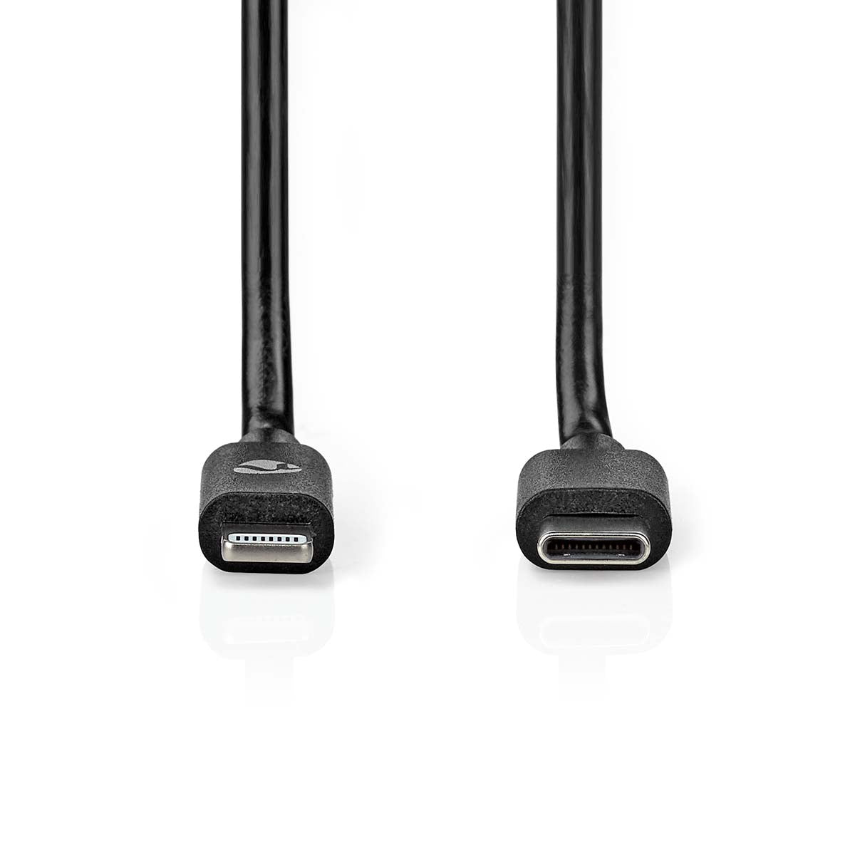 Lightning Kabel | USB 2.0 | Apple Lightning 8-Pin | USB-C™ Stecker | 480 Mbps | Vernickelt | 1.00 m | Rund | PVC | Schwarz | Label