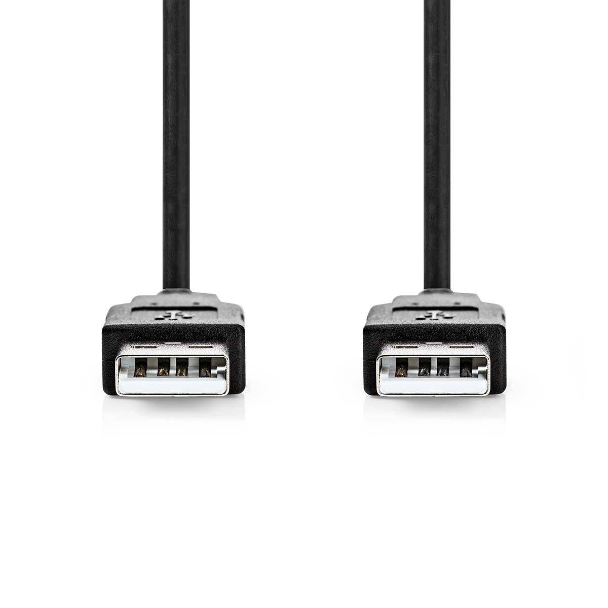 USB-Kabel | USB 2.0 | USB-A Stecker | USB-A Stecker | 480 Mbps | Vernickelt | 1.00 m | Rund | PVC | Schwarz | Label