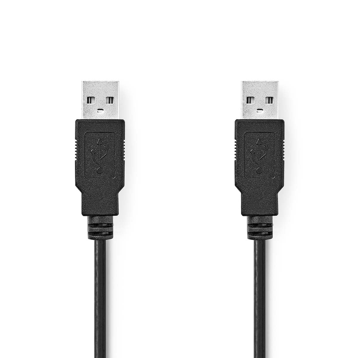 USB-Kabel | USB 2.0 | USB-A Stecker | USB-A Stecker | 480 Mbps | Vernickelt | 1.00 m | Rund | PVC | Schwarz | Label