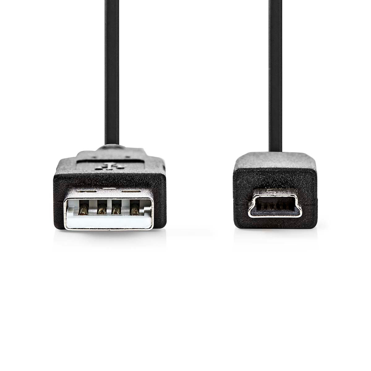 USB-Kabel | USB 2.0 | USB-A Stecker | USB Mini-B 5 pin Stecker | 480 Mbps | Vernickelt | 2.00 m | Rund | PVC | Schwarz | Label