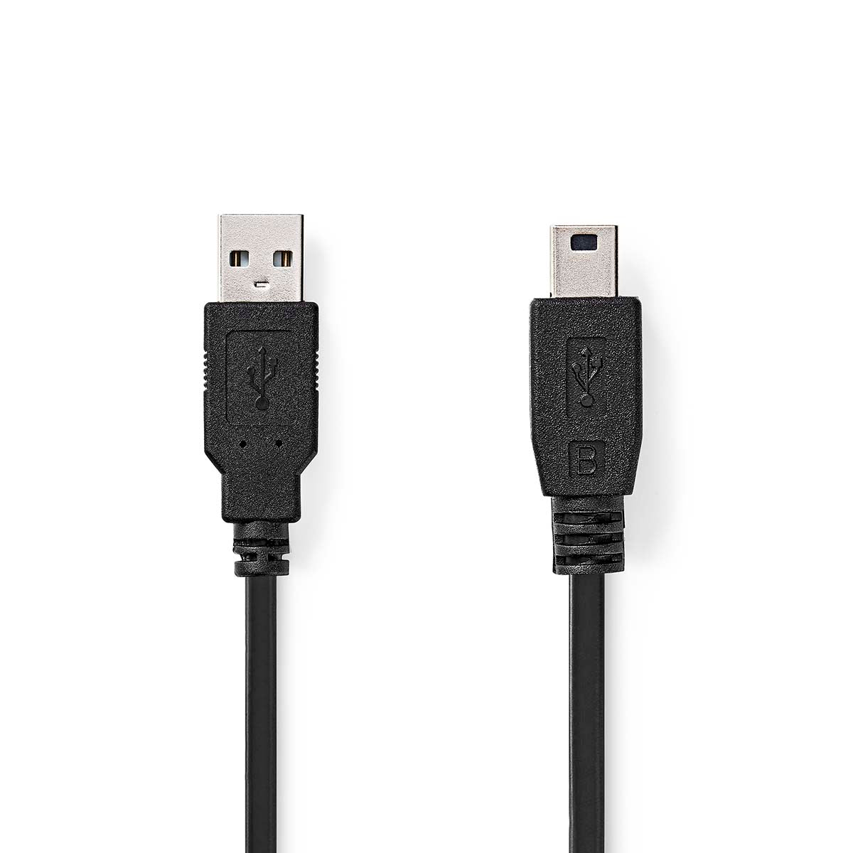 USB-Kabel | USB 2.0 | USB-A Stecker | USB Mini-B 5 pin Stecker | 480 Mbps | Vernickelt | 2.00 m | Rund | PVC | Schwarz | Label