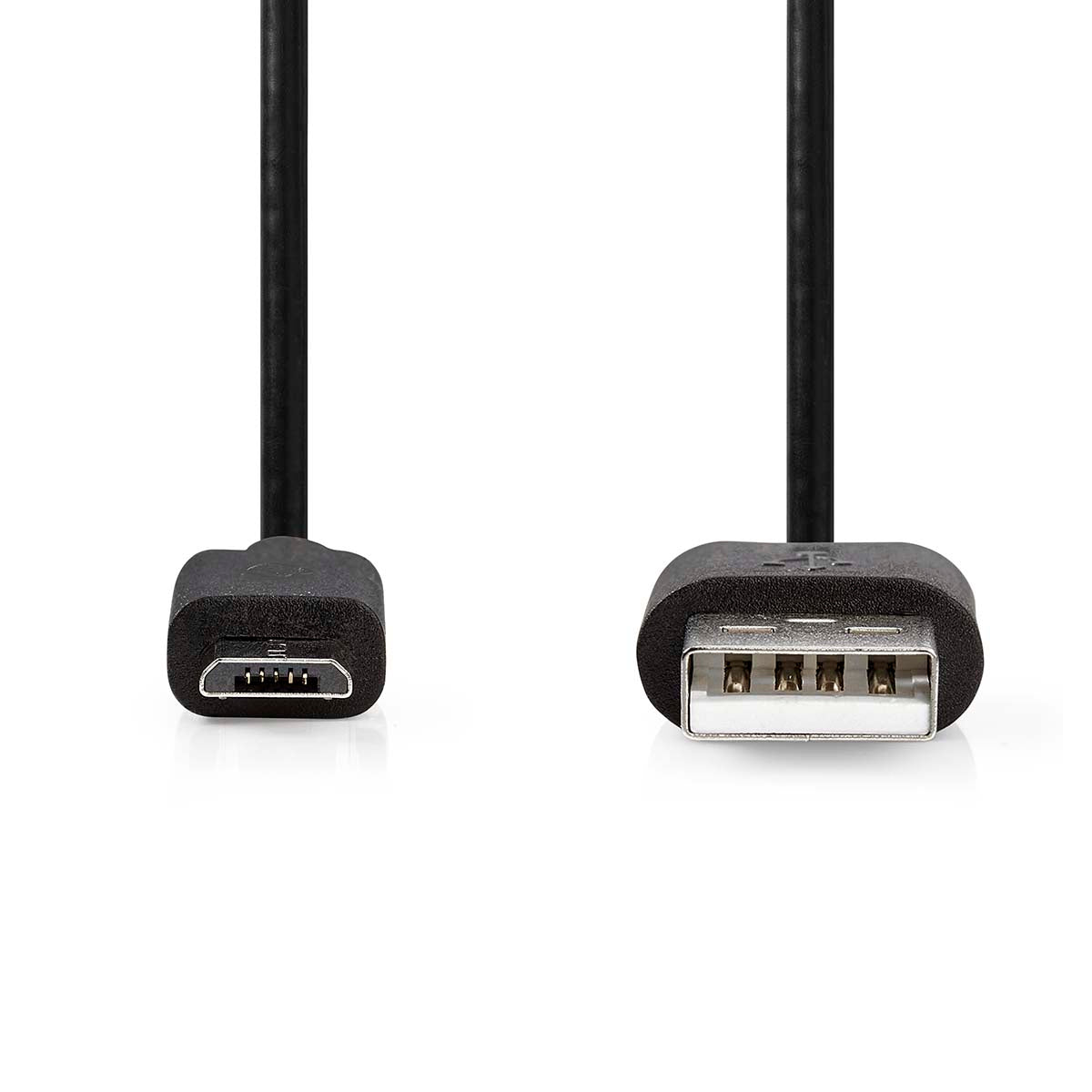 USB-Kabel | USB 2.0 | USB-A Stecker | USB Micro-B Stecker | 9 W | 480 Mbps | Vernickelt | 5.00 m | Rund | PVC | Schwarz | Label